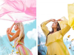 Colourful sky & sun lifestyle shoot in Cornwall. Lifestyle photography by Marianne Taylor.