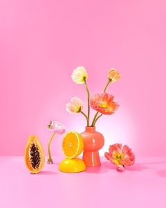 Colourful floral still life photography with Fairynuffflowers. Art direction and photography by HIYA MARIANNE photo production studio
