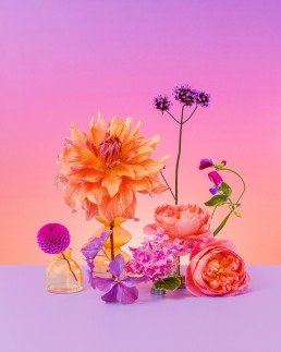 Colourful Colourful floral still life photography by HIYA MARIANNE photo production studio.
