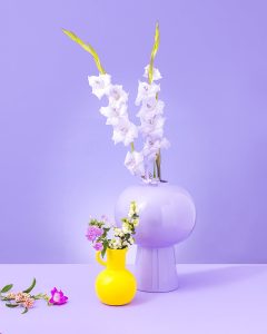 Colourful floral product photography. Styled still life photography by HIYA MARIANNE.
