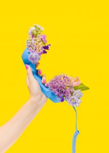 When Nature Calls. Colourful still life photography with art direction and floral styling by HIYA MARIANNE photo production studio.