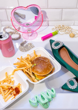 Girl Mess. Colourful still life product photography with art direction and styling by HIYA MARIANNE photo production studio & prop styling by Propped Up.